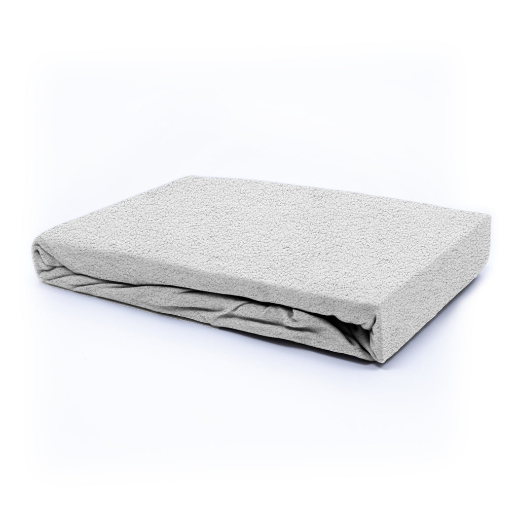 Hoeslaken teddy polyester grijs 160 x 200 cm, hoekhoogte 30 cm, slaapkamer