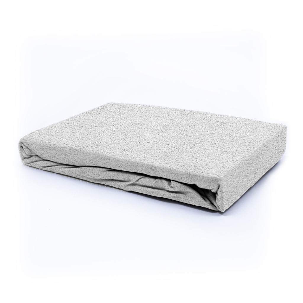 Hoeslaken teddy polyester grijs 160 x 200 cm, hoekhoogte 30 cm, slaapkamer
