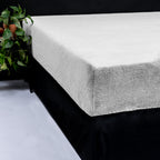 Hoeslaken teddy polyester grijs 160 x 200 cm, hoekhoogte 30 cm, slaapkamer