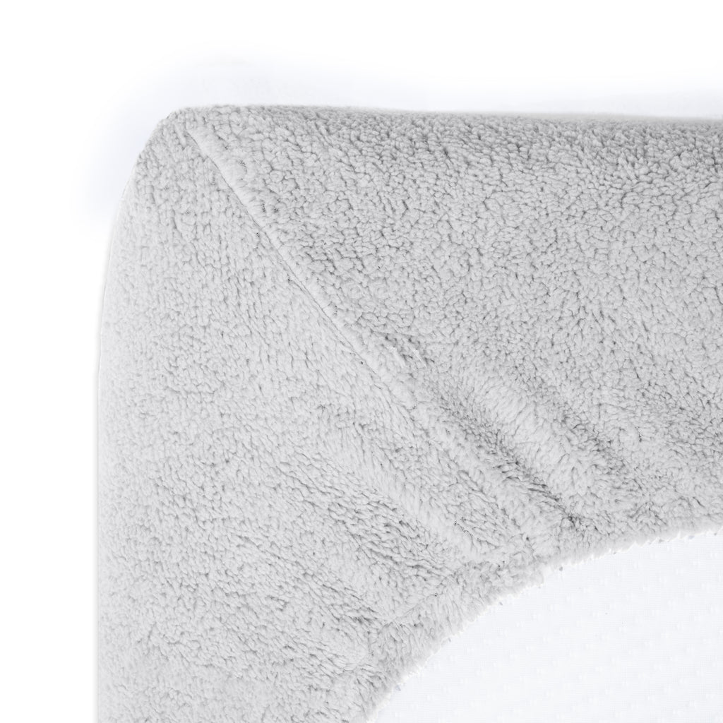 Hoeslaken teddy polyester grijs 180 x 200 cm, hoekhoogte 30 cm, voor de slaapkamer