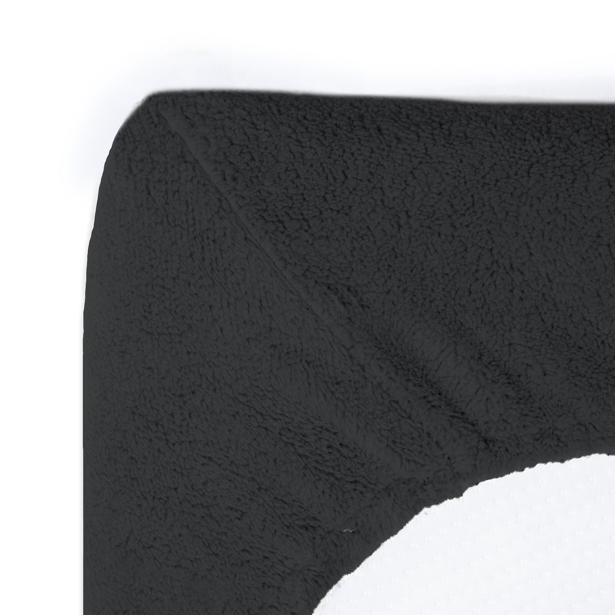 Hoeslaken teddy polyester antraciet 160 x 200 cm, hoekhoogte 30 cm, voor de slaapkamer