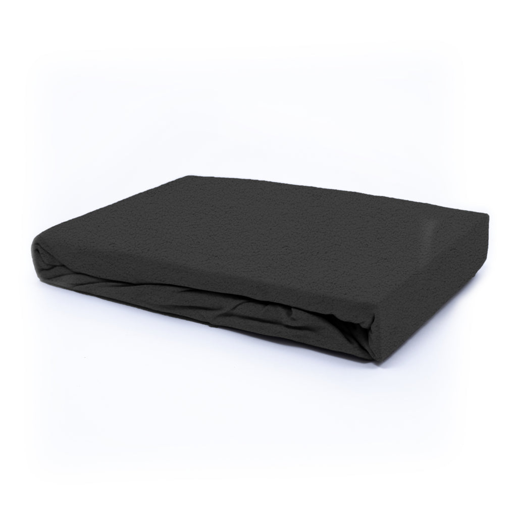 Hoeslaken teddy polyester antraciet 160 x 200 cm, hoekhoogte 30 cm, voor de slaapkamer