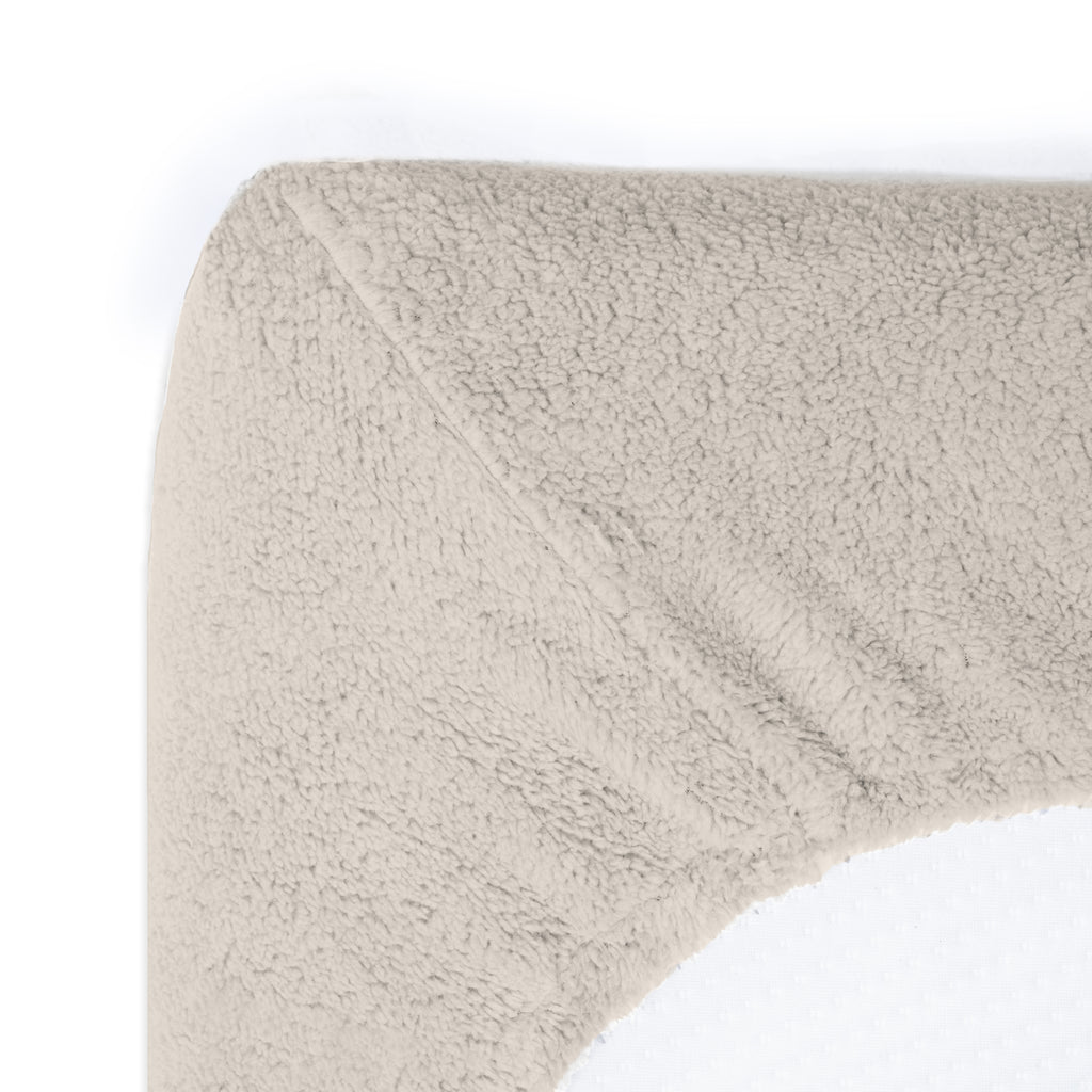 Hoeslaken teddy polyester crème 180 x 200 cm, hoekhoogte 30 cm, voor de slaapkamer