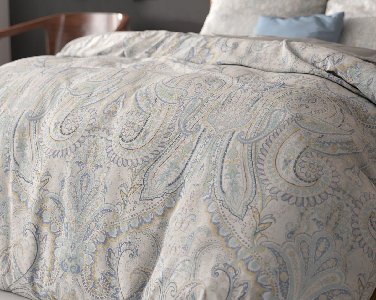 Dekbedovertrek microvezel Cherine grijs paisley 240 x 220 cm, met 2 kussenslopen 60 x 70 cm