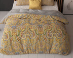 Dekbedovertrek microvezel paisley goud 200 x 220 cm, met 2 kussenslopen 60 x 70 cm