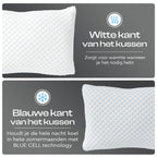 Hoofdkussen traagschuim versnipperd verstelbaar wit 50 x 70 cm, verkoelend, voor zij-, rug- en buikslapers