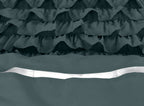 Dekbedovertrek katoen percale ruches cipresgroen 240 x 220 cm, met 2 kussenslopen 60 x 70 cm