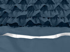 Dekbedovertrek percaline katoen Cyprus blauw met ruches 200 x 220 cm, incl. kussenslopen 60 x 70 cm