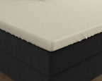 Topper hoeslaken dubbel jersey katoen crème 140 x 200/220 cm, voor toppers van 8–15 cm dikte