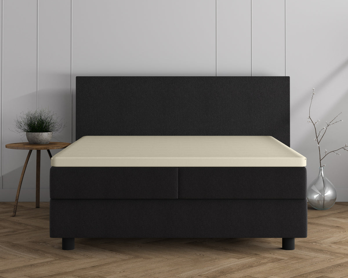 Topperhoeslaken dubbel jersey katoen crème 190/200 x 220/230 cm, hoekhoogte 20 cm