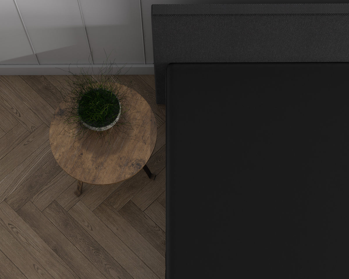 Topperhoeslaken dubbel jersey gebreid katoen zwart 160/180 x 200/220 cm, voor toppers van 8–15 cm