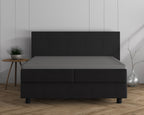 Topper hoeslaken katoen double jersey grijs 140 x 200/220 cm, hoekhoogte 20 cm voor hoge toppers
