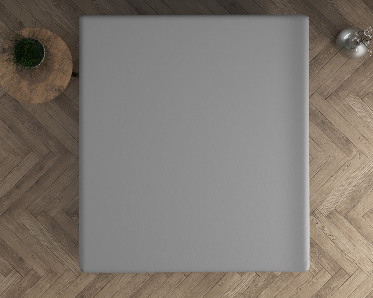Topper hoeslaken katoen dubbel jersey 220 g/m² grijs, 160/180 x 200/220 cm, voor toppers van 8–15 cm