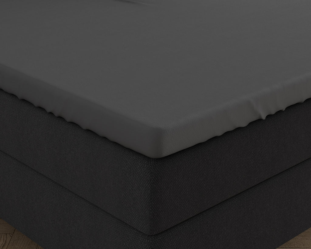Hoeslaken voor topper dubbel jersey katoen antraciet 140 x 200/220 cm, 220 g/m²
