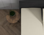 Splittopper hoeslaken jersey katoen crème 160 x 200/220 cm, voor topperdikte 8–15 cm