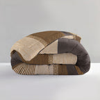 Lazy dekbed Marina microvezel taupe gestreept 200 x 200 cm, dekbed en overtrek in één, met 2 kussenslopen