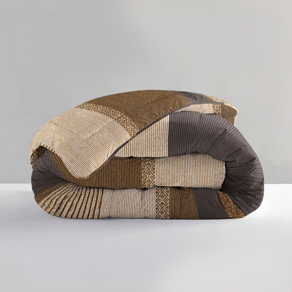 Lazy dekbed alles-in-één microvezel taupe 240 x 220 cm, met 2 kussenslopen 60 x 70 cm