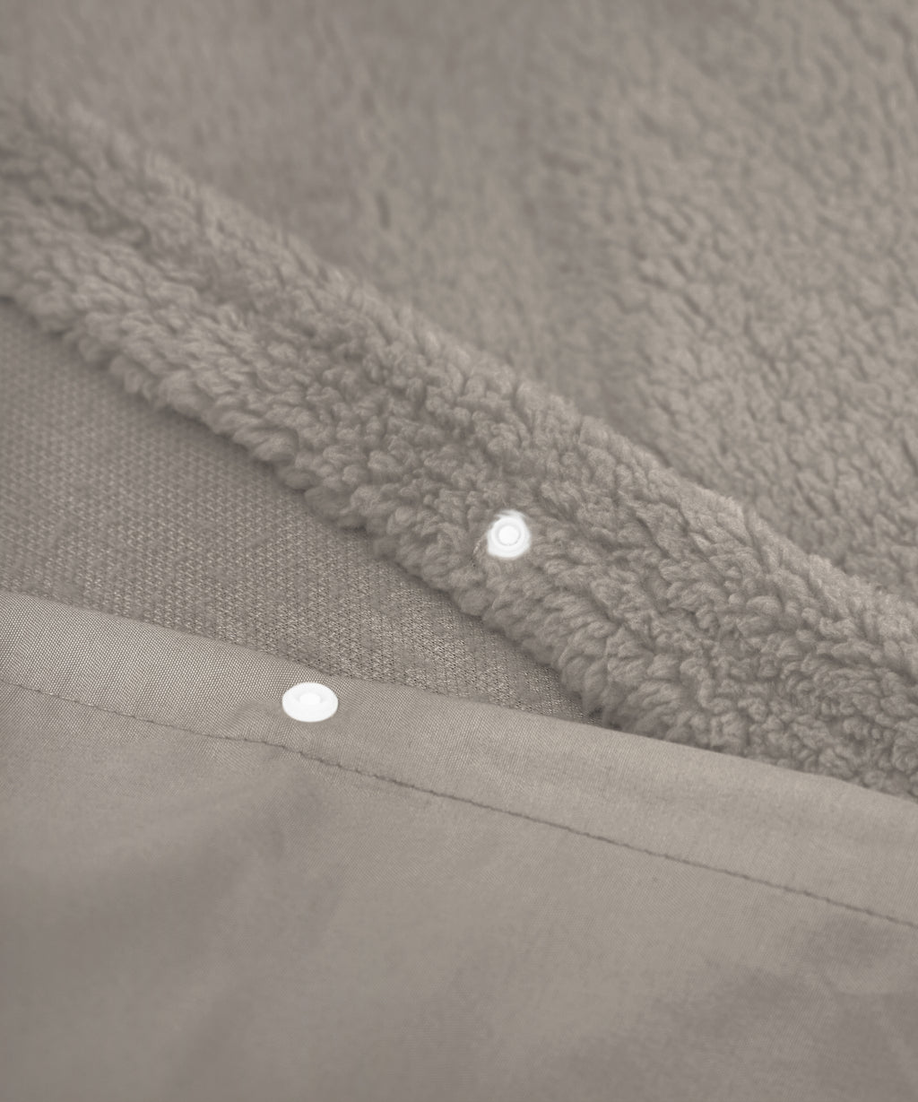 Dekbedovertrek teddy polyester kaki 240 x 220 cm, met 2 kussenslopen voor de slaapkamer