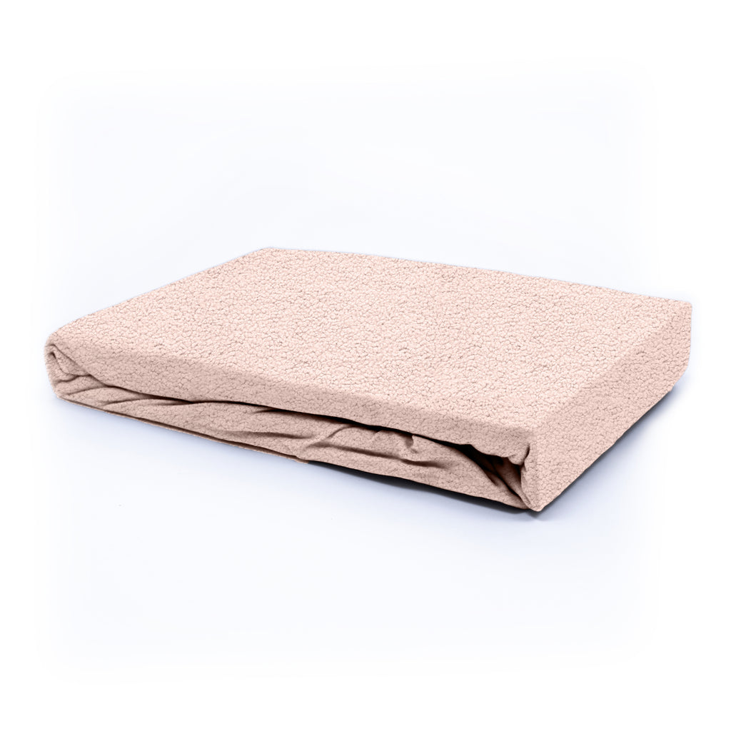 Hoeslaken teddy polyester roze 160 x 200 cm, hoekhoogte 30 cm voor de slaapkamer