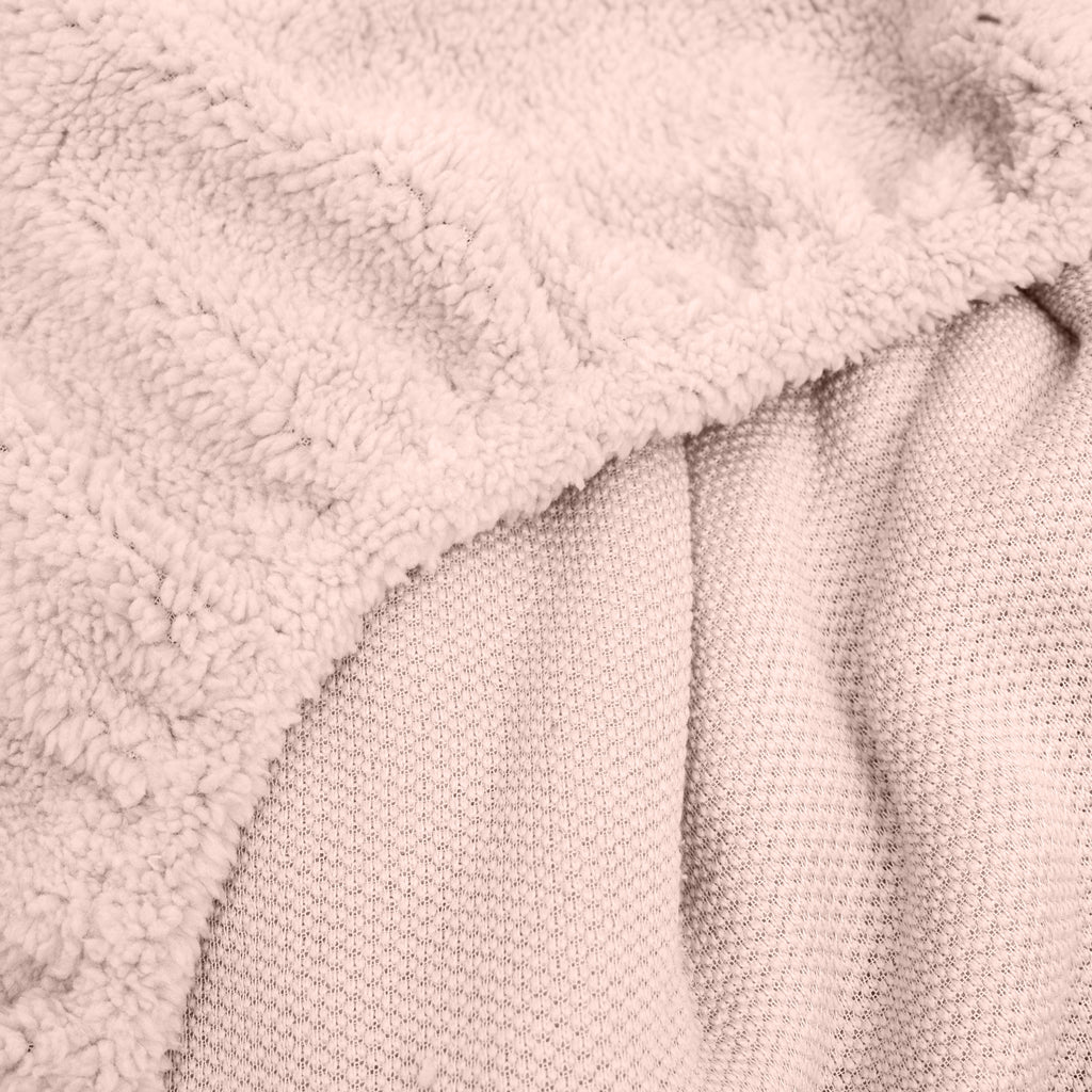 Hoeslaken teddy polyester roze 180 x 200 cm, hoekhoogte 30 cm, voor de slaapkamer