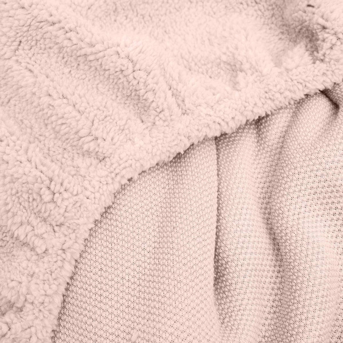 Hoeslaken teddy polyester roze 180 x 200 cm, hoekhoogte 30 cm, voor de slaapkamer