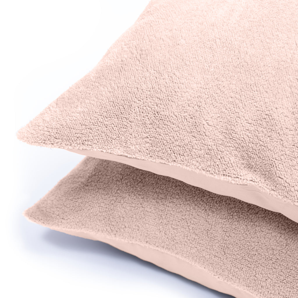 Kussenslopen teddy polyester roze 60 x 70 cm, set van 2 met enveloppsluiting voor de slaapkamer