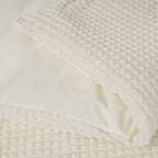 Dekbedovertrek teddy polyester beige geruit 140 x 200/220 cm, met 1 kussensloop
