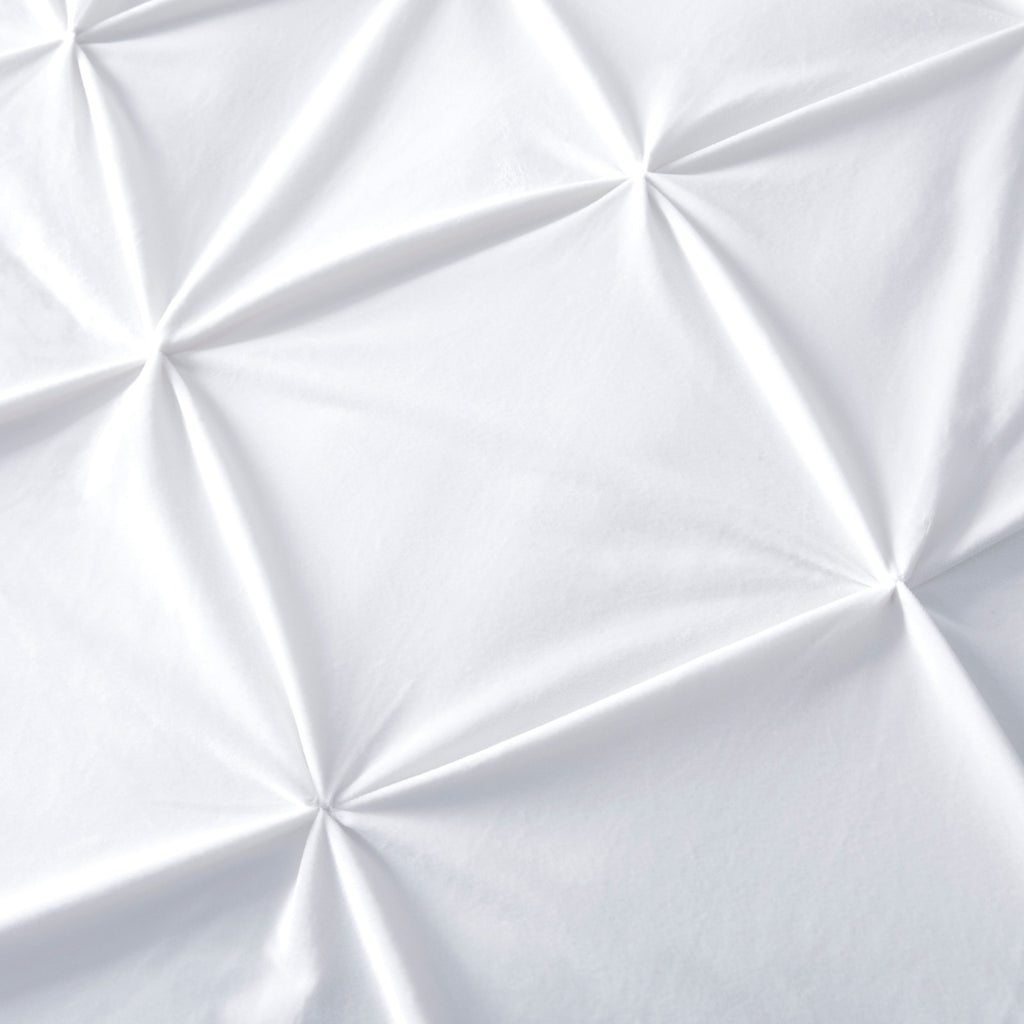 Dekbedovertrek fluweel pintuck wit 140 x 220 cm, met 1 kussensloop 60 x 70 cm voor de slaapkamer