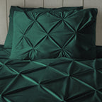 Dekbedovertrek fluweel pintuck groen 140 x 220 cm, met 1 kussensloop 60 x 70 cm, slaapkamer