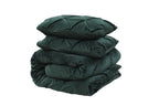 Dekbedovertrek fluweel pintuck groen 140 x 220 cm, met 1 kussensloop 60 x 70 cm, slaapkamer