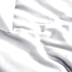 Dekbedovertrek bamboe viscose twill satijn effen wit 200 x 200/220 cm, met kussenslopen 60 x 70 cm