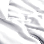Dekbedovertrek bamboe viscose twill satijn effen wit 200 x 200/220 cm, met kussenslopen 60 x 70 cm