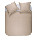 Dekbedovertrek bamboe viscose twill-satijn taupe 140 x 200/220 cm, met kussenslopen 60 x 70 cm