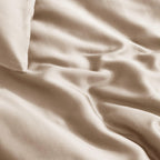 Dekbedovertrek bamboe viscose twill-satijn taupe 140 x 200/220 cm, met kussenslopen 60 x 70 cm