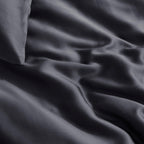 Dekbedovertrek bamboe viscose twill satijn antraciet 240 x 200/220 cm, met kussenslopen 60 x 70 cm