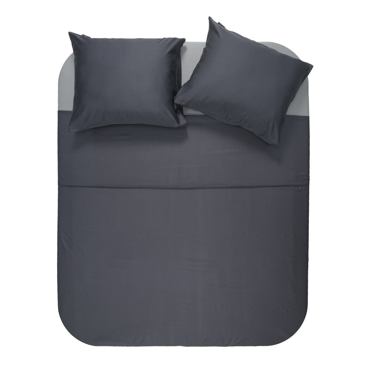 Dekbedovertrek bamboe viscose twill satijn antraciet 240 x 200/220 cm, met kussenslopen 60 x 70 cm