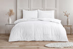 Dekbedovertrek micropercale wit 240 x 220 cm, met 2 kussenslopen 60 x 70 cm en drukknopen