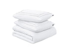 Dekbedovertrek micropercale wit 240 x 220 cm, met 2 kussenslopen 60 x 70 cm en drukknopen
