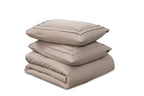 Dekbedovertrek micropercale taupe 200 x 200/220 cm, met 2 kussenslopen 60 x 70 cm