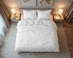 Dekbedovertrek teddy polyester met katoenen onderzijde wit 240 x 220 cm, met kussenslopen