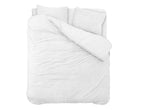Dekbedovertrek teddy polyester met katoenen onderzijde wit 240 x 220 cm, met kussenslopen