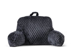 Leeskussen polyester jacquardflanel antraciet 34 x 50 cm, met armsteunen en draaghandvat