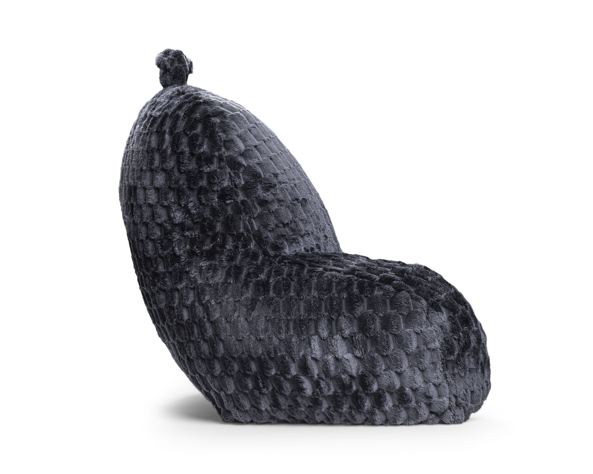 Leeskussen polyester jacquardflanel antraciet 34 x 50 cm, met armsteunen en draaghandvat