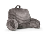 Bedsteunkussen jacquard flanel taupe met armleuningen en draaghandvat, rug 34 x 50 cm