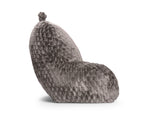 Bedsteunkussen jacquard flanel taupe met armleuningen en draaghandvat, rug 34 x 50 cm