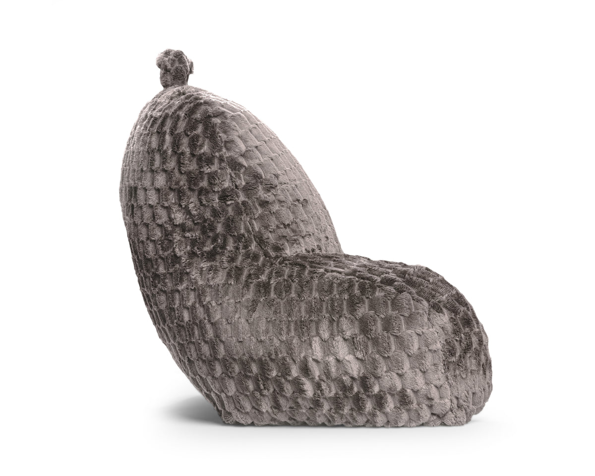 Bedsteunkussen jacquard flanel taupe met armleuningen en draaghandvat, rug 34 x 50 cm
