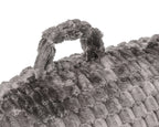 Bedsteunkussen jacquard flanel taupe met armleuningen en draaghandvat, rug 34 x 50 cm