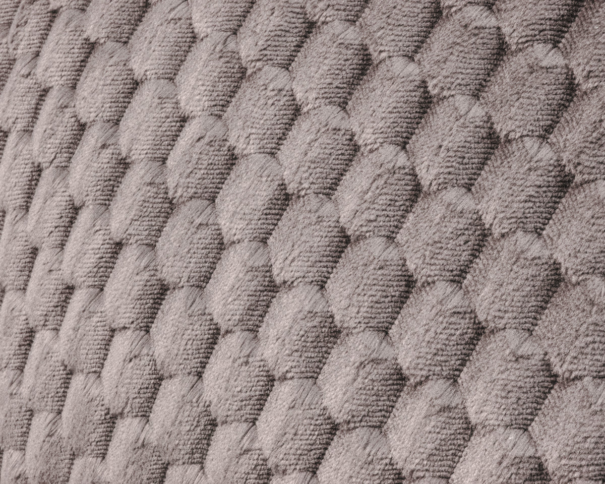 Bedsteunkussen jacquard flanel taupe met armleuningen en draaghandvat, rug 34 x 50 cm