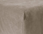 Hoeslaken velvet polyester taupe/grijs 140 x 200 cm, hoekhoogte 30 cm, voor de slaapkamer