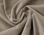 Hoeslaken velvet polyester taupe/grijs 140 x 200 cm, hoekhoogte 30 cm, voor de slaapkamer